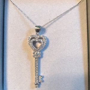 Zales sterling silver chain and heart pendant